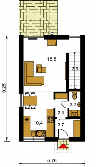 Mirror image | Floor plan of ground floor - TREND 264